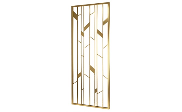 現代簡約香檳金不鏽鋼屏（píng）風