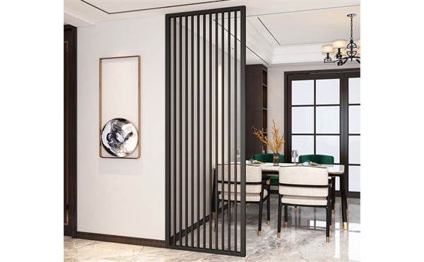 別墅（shù）黑鈦豎條不鏽鋼屏風